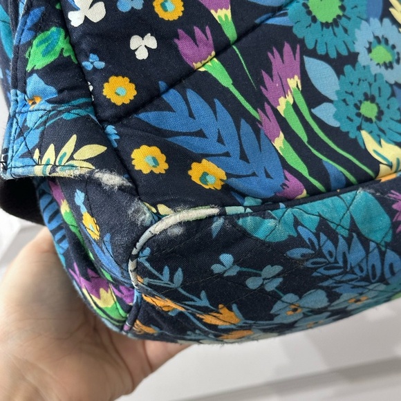 Vera Bradley Navy Quilted Floral Backpack with Blue, Purple & Yellow Accents - Picture 13 of 13
